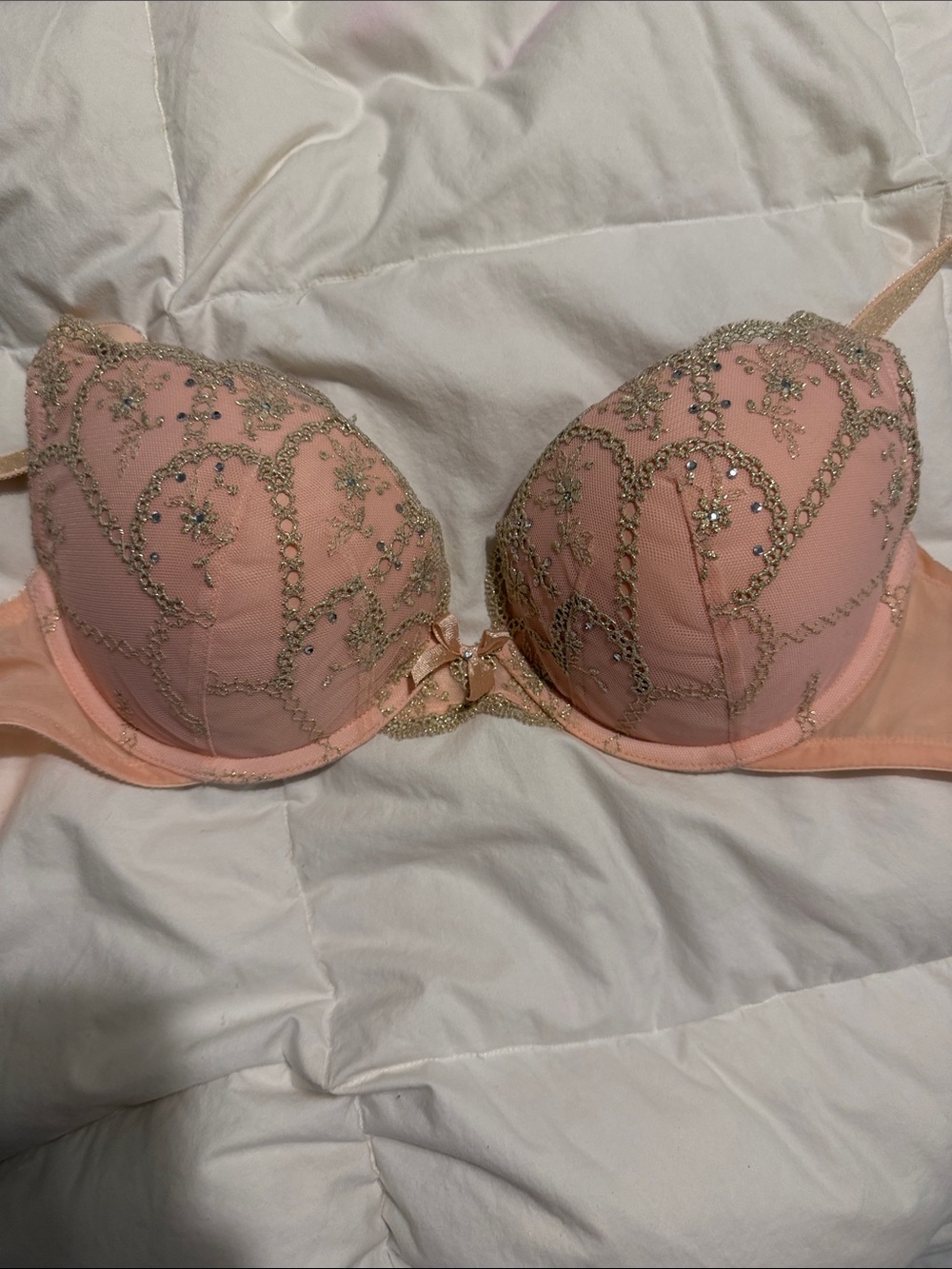 Victoria's Secret Blush Pink Embellished Push-Up Bra